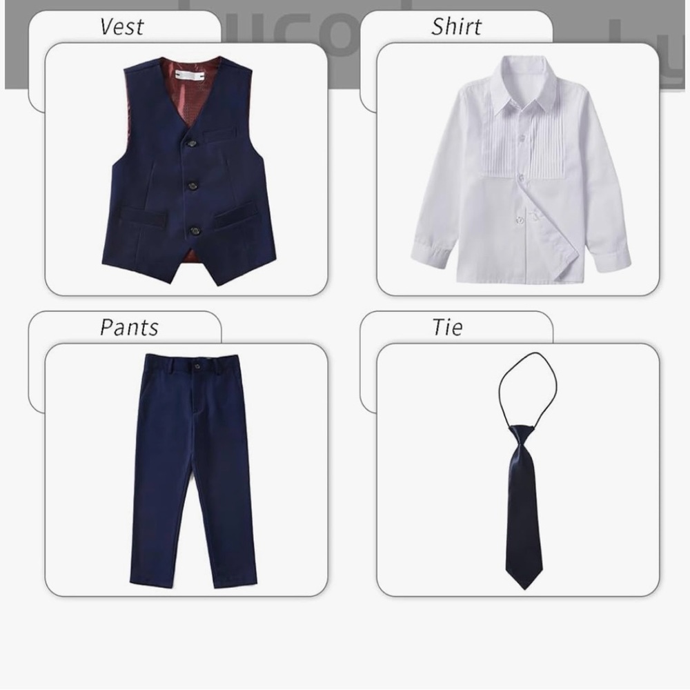 Boys Navy Blue Suit Set - Picture 2 of 5